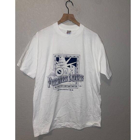 Jerzees Other - Vintage Misprint Shirt Forever Living Products Washington White L Test Print